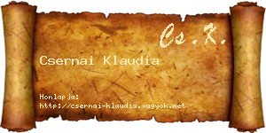 Csernai Klaudia névjegykártya
